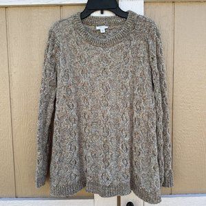 J.Jill Chenille Sweater Women’s Size XS Petite XSP Green Knit Mock Neck Pullover